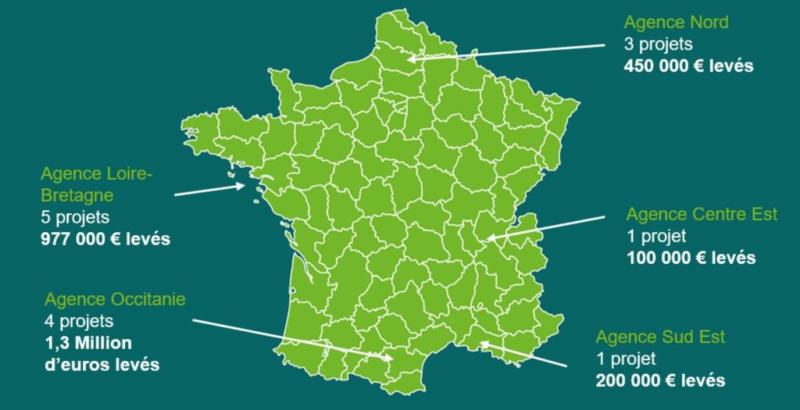 Carte France collectes agences Valorem