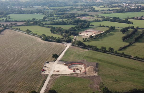 Parc éolien de Rouans - Vue aérienne de la E6 à la E5 dans sa globalité