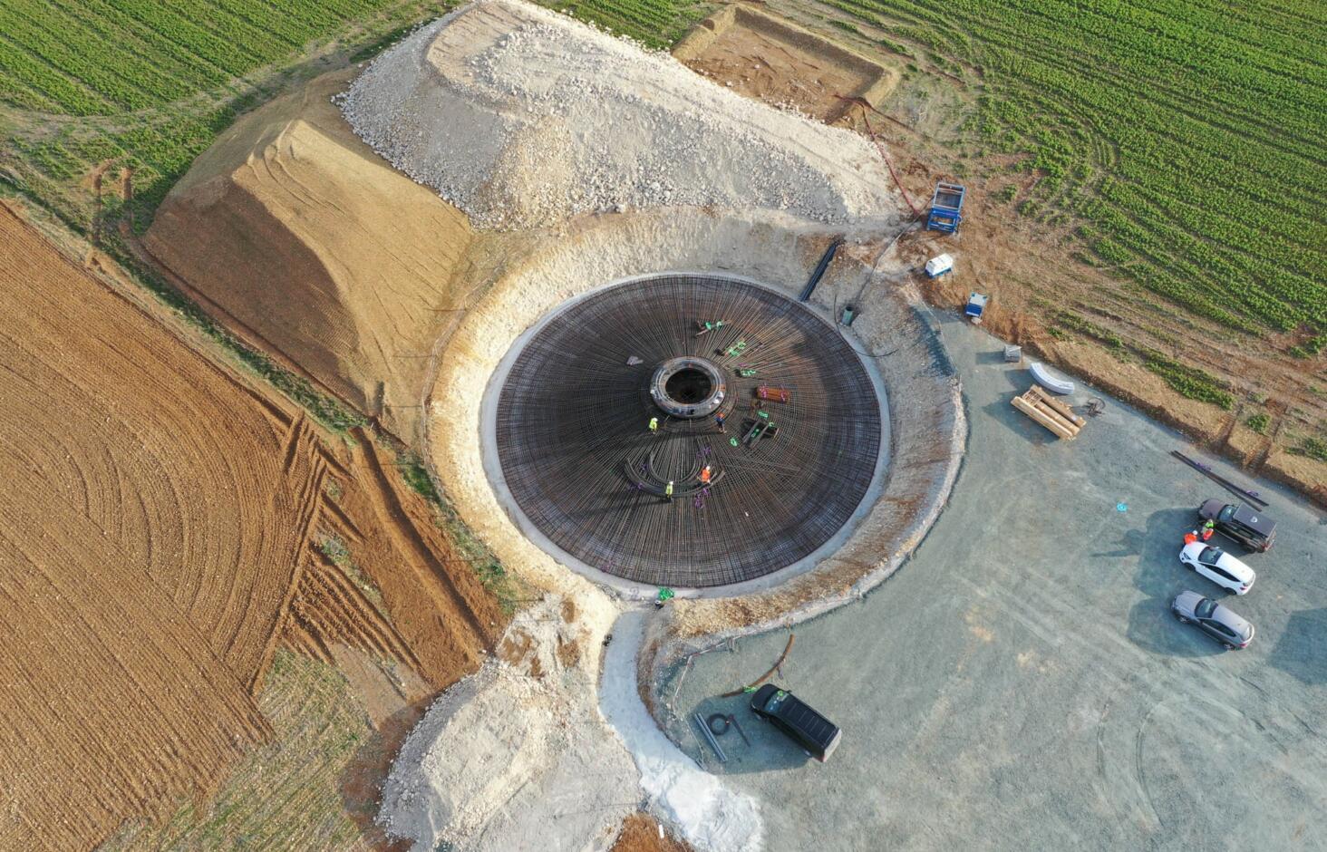 Andilly-Les-Marais citizen wind farm - Foundation of a wind turbine ©Focus Drone